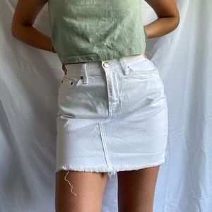 White denim skirt